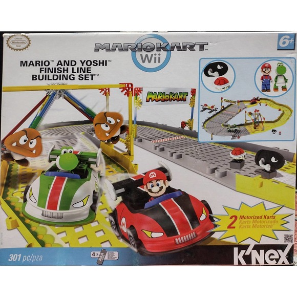 Rare Wii Mario Kart K'Nex Mario & Yoshi Finish/ Mario & Donkey Kong Beach! $618